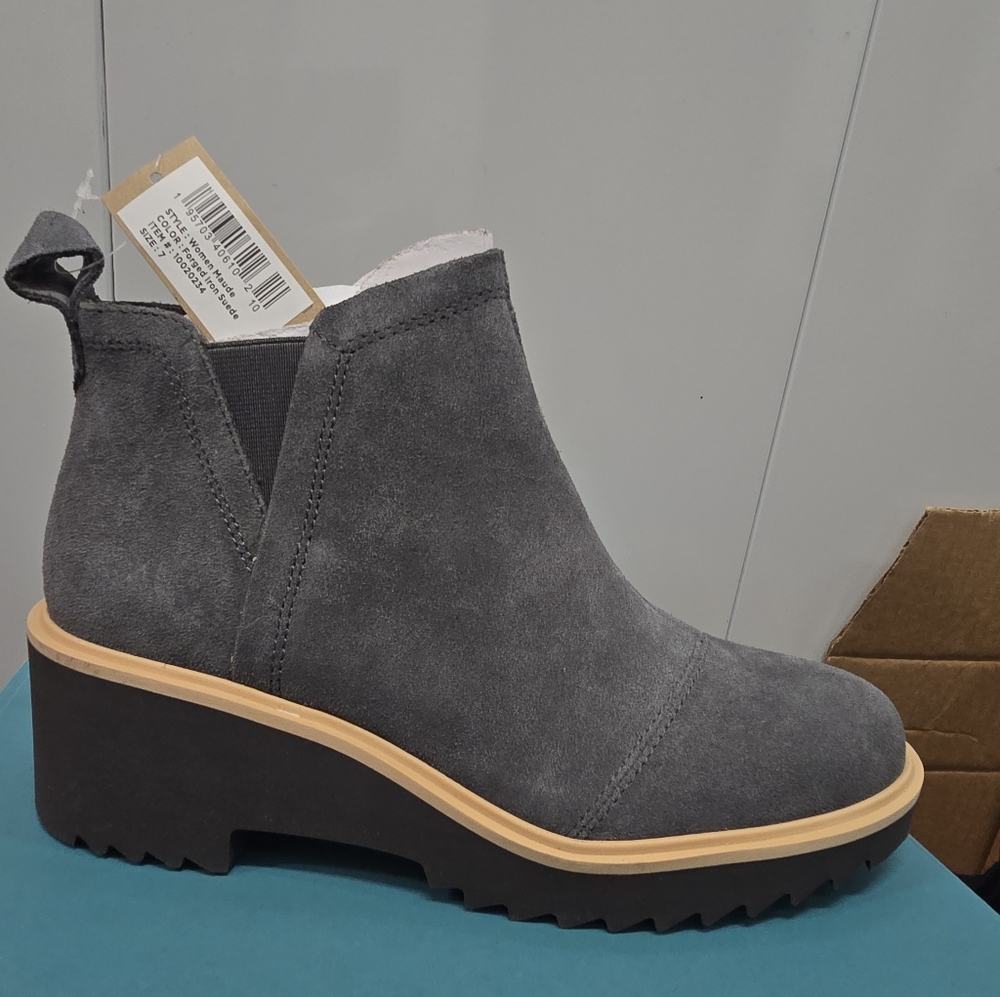 Gray Suede Ankle Boots